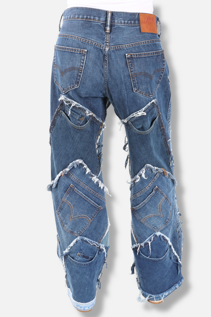 Patched On Up Jean - Dark Wash