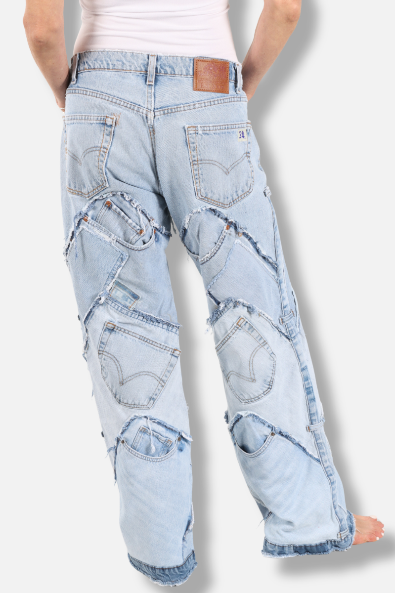 Patched On Up Jean - Light Wash 