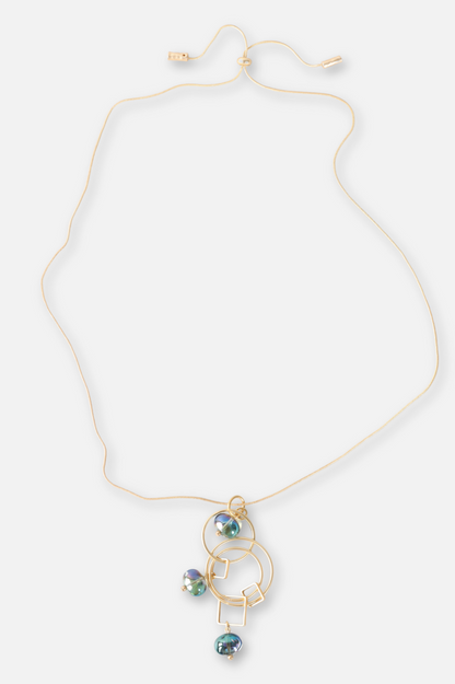 Many Moons Necklace - Blue & Gold
