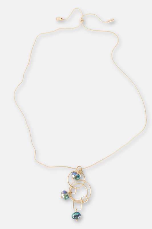 Many Moons Necklace - Blue & Gold