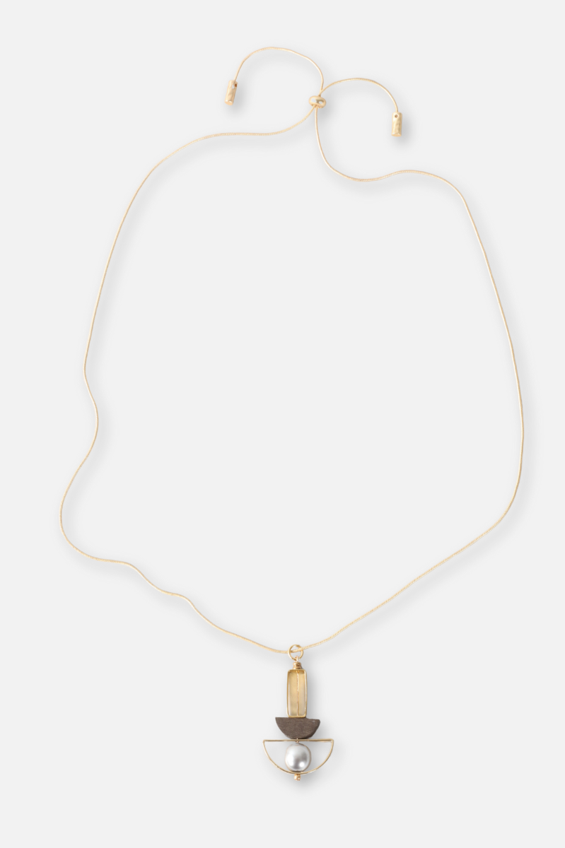 Sputnik II Necklace - Pearl & Gold