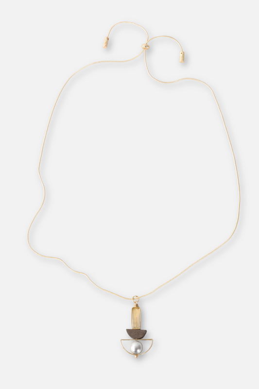 Sputnik II Necklace - Pearl & Gold