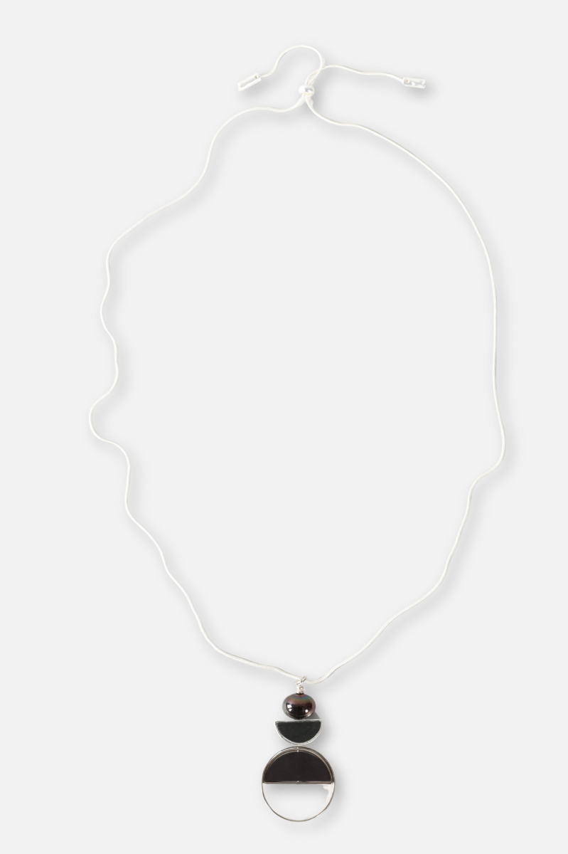Plumb Point Necklace - Black & Silver