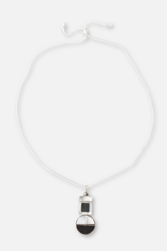Lunar Launch Necklace - Black & Silver