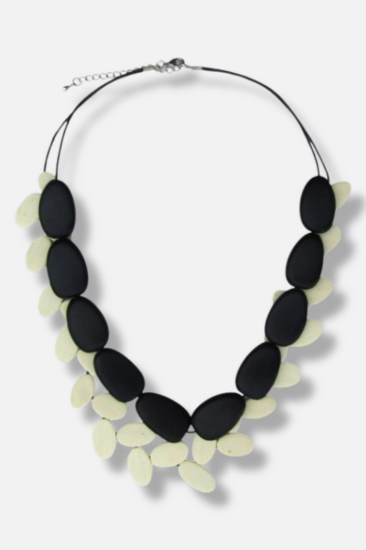 Brooke Necklace - Black & White 