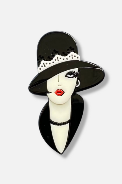 Creative Beauty Brooch - Black & White