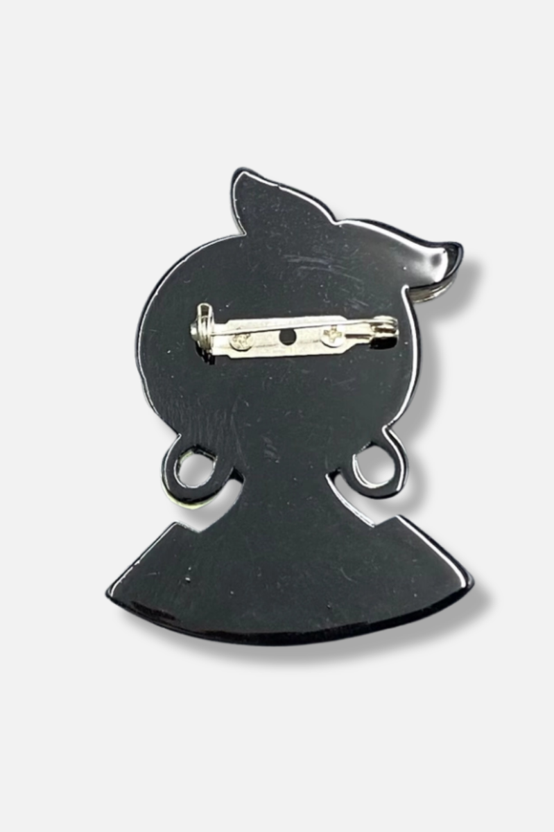 Fashionista Girl Brooch - Multi Color