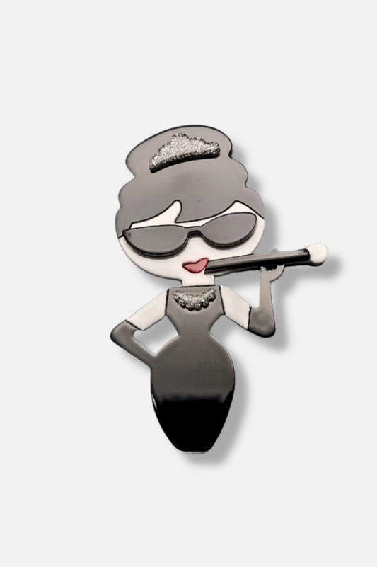Princess Brooch - Black & White