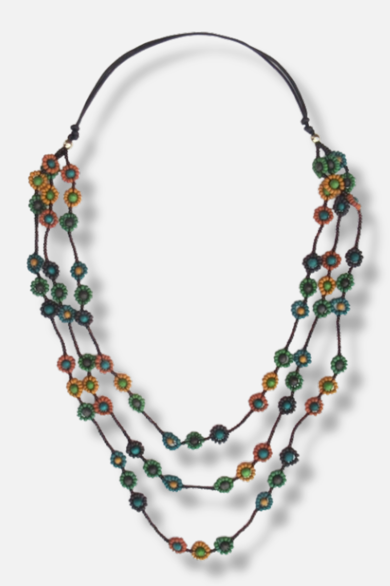 Chrisanna Necklace - Green Marigold & Turquoise