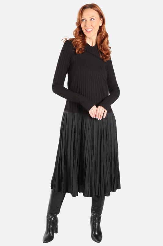Mixed Media Dress - Black
