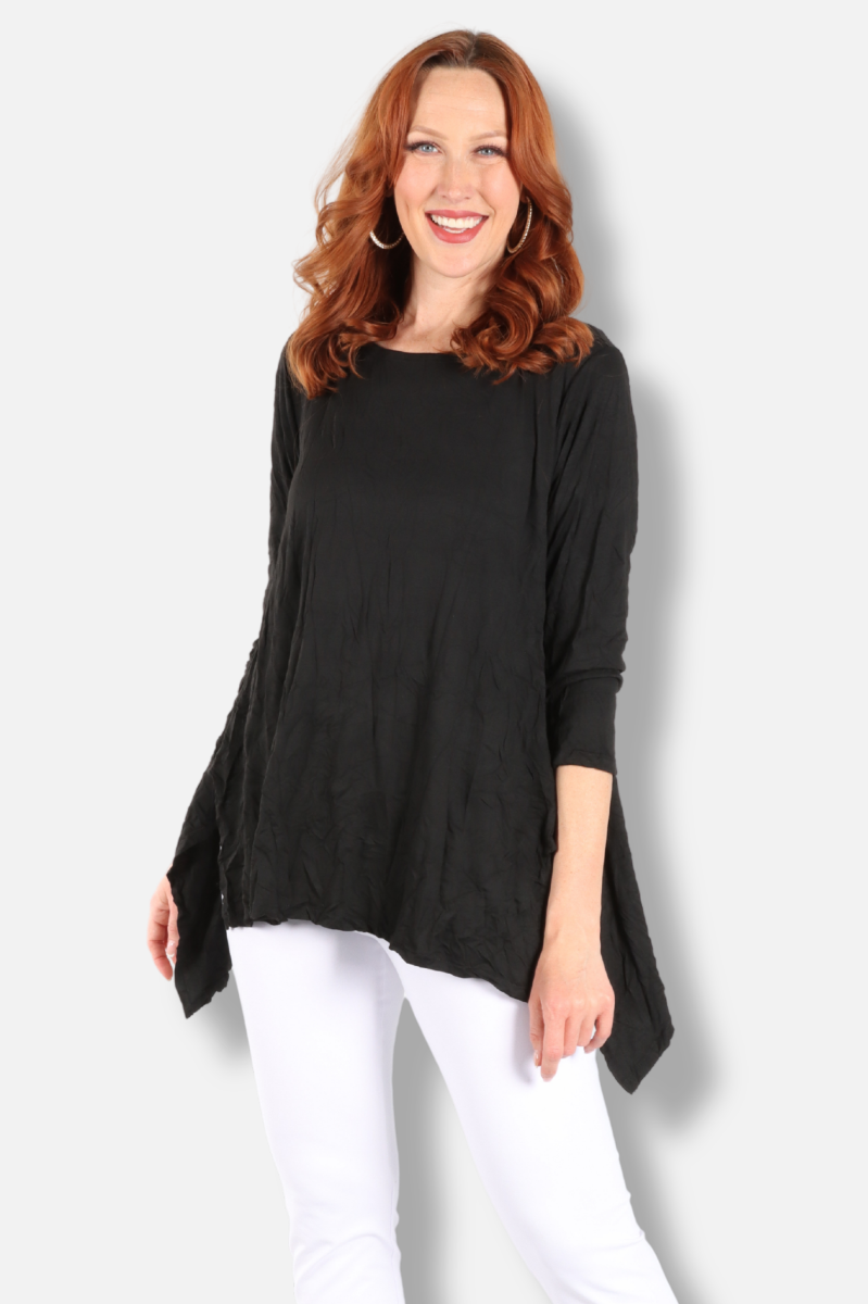 Juliette Top - Black Crinkle