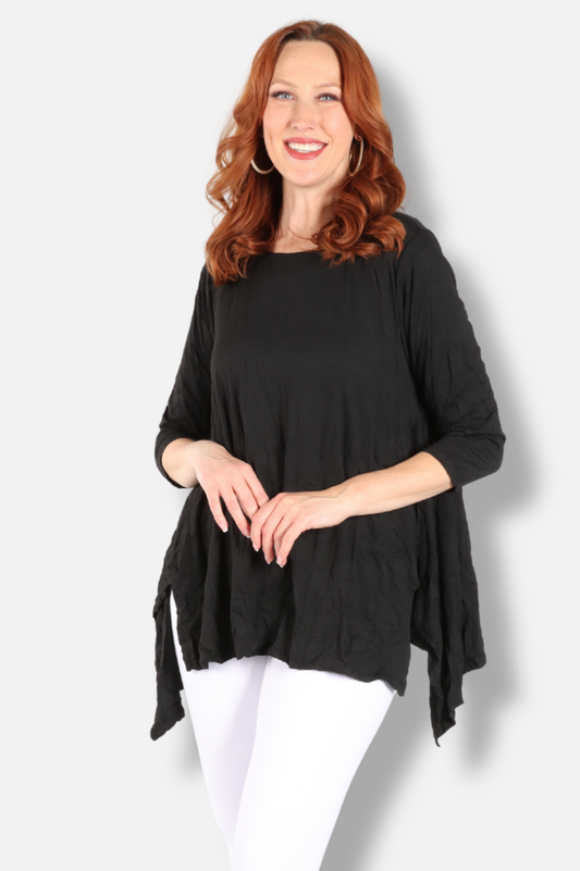 Juliette Top - Black Crinkle