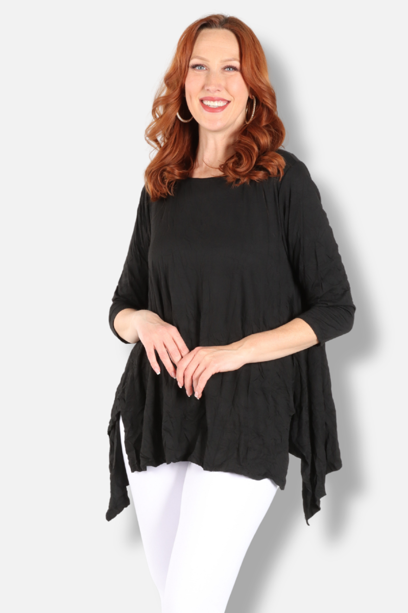 Juliette Top - Black Crinkle