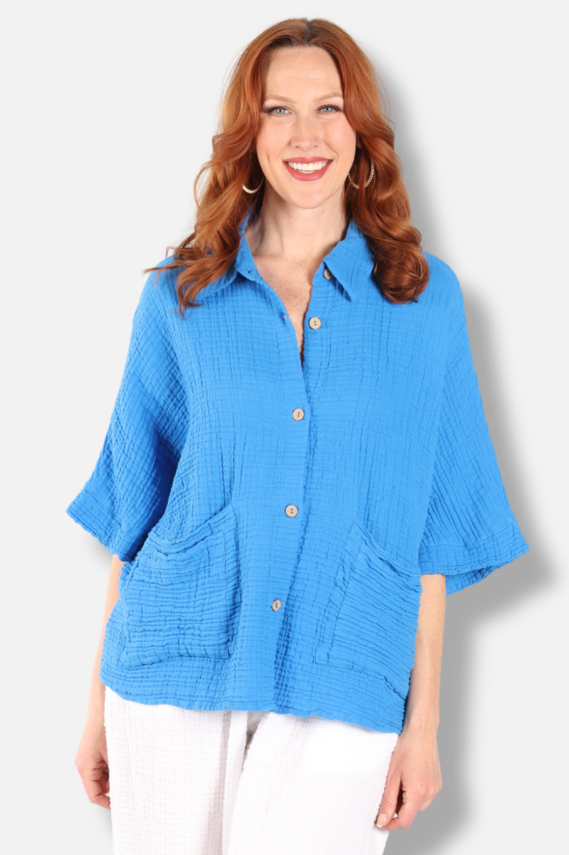 Prince Shirt - Turquoise Gauze 