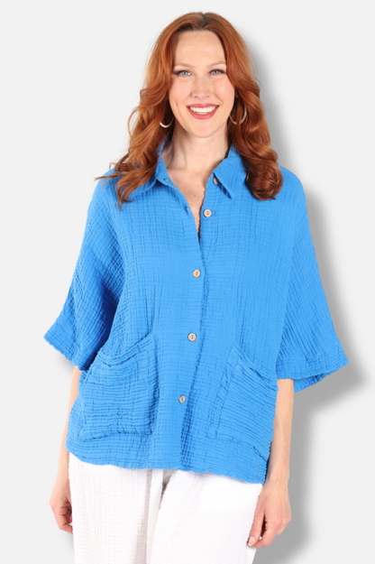 Prince Shirt - Turquoise Gauze 