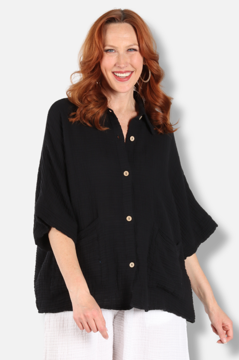 Prince Shirt - Black Gauze 
