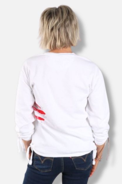 Tie Pullover - White Star & Stripe