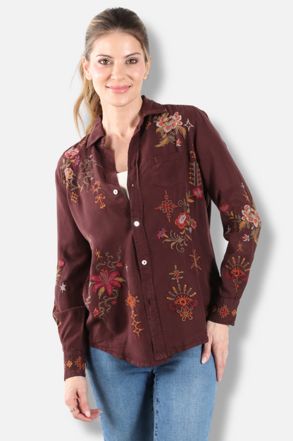 Amara Shirt - Oxblood