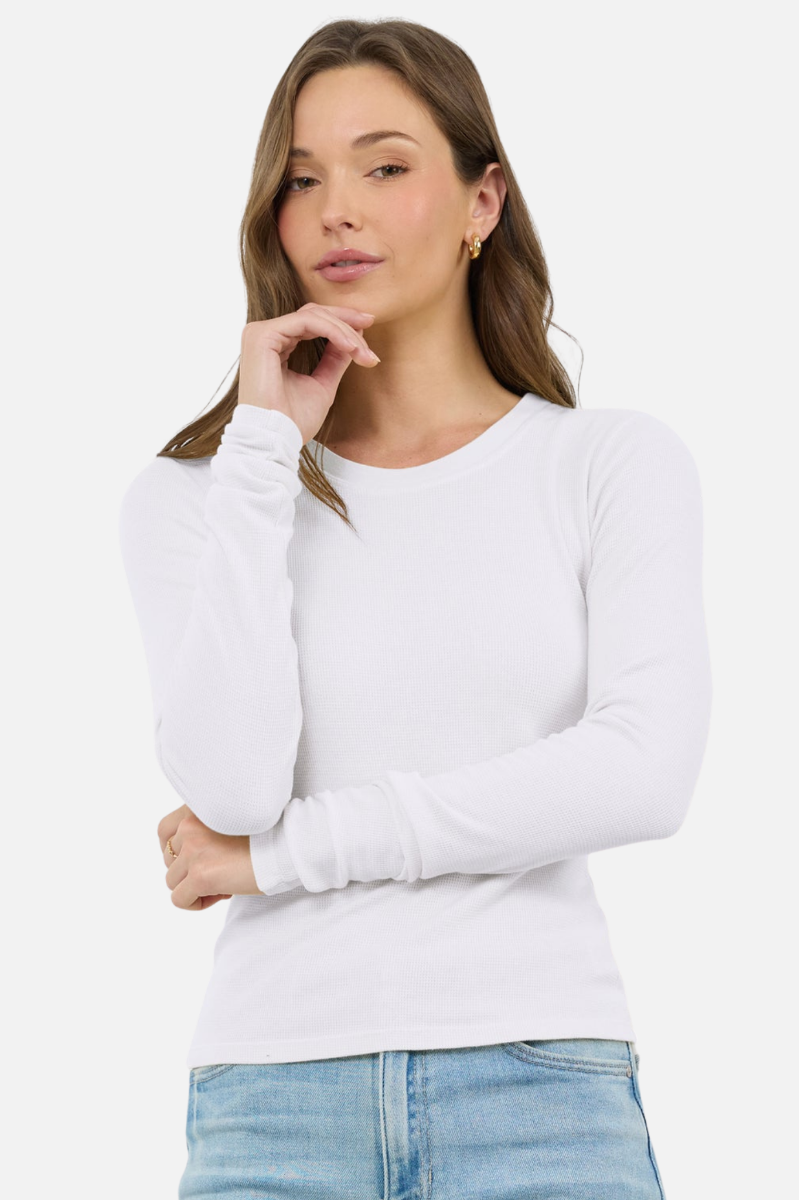 Long Sleeve Thermal Top - White