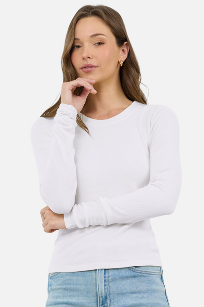 Long Sleeve Thermal Top - White