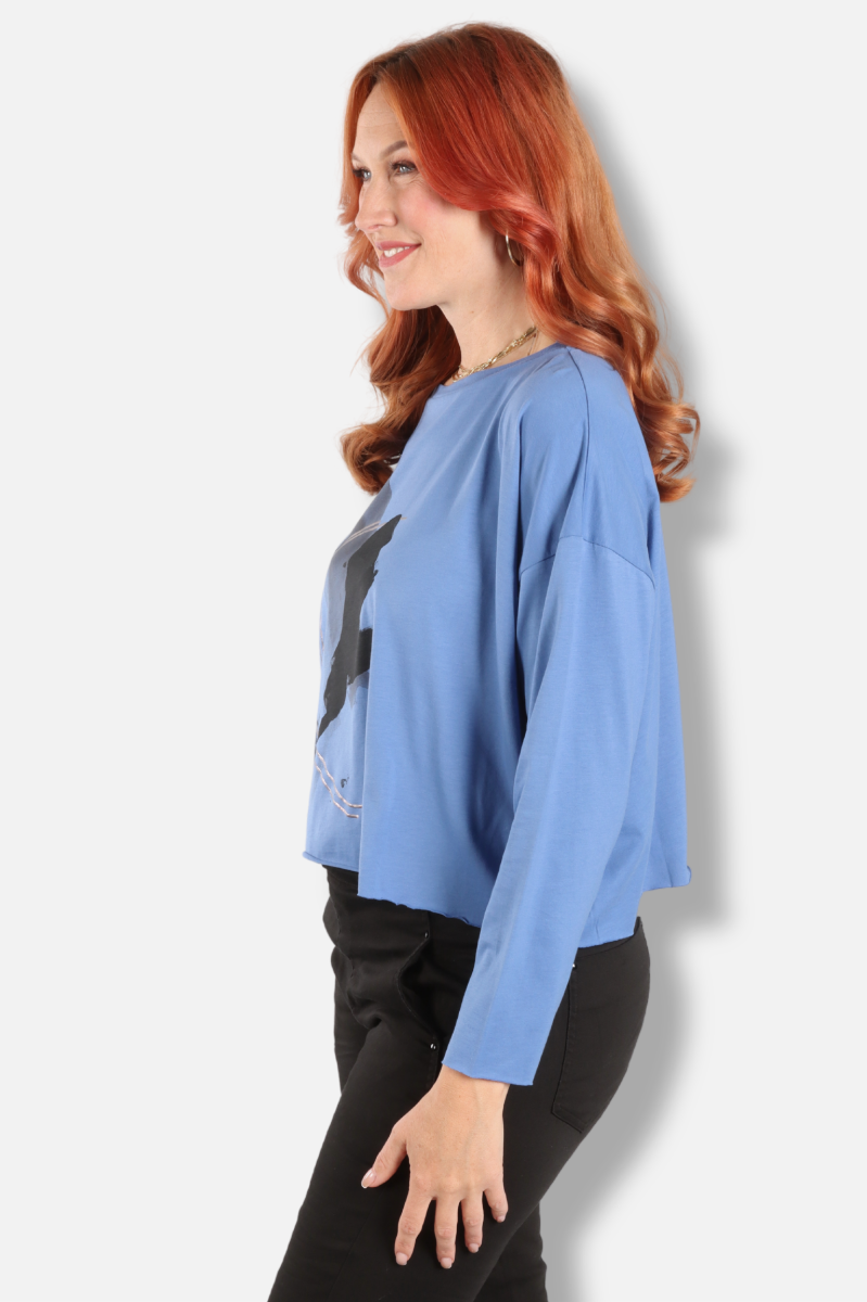 Mini Ink Blot Tee - Sapphire