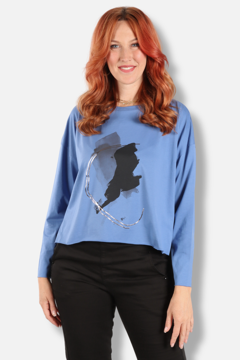 Mini Ink Blot Tee - Sapphire