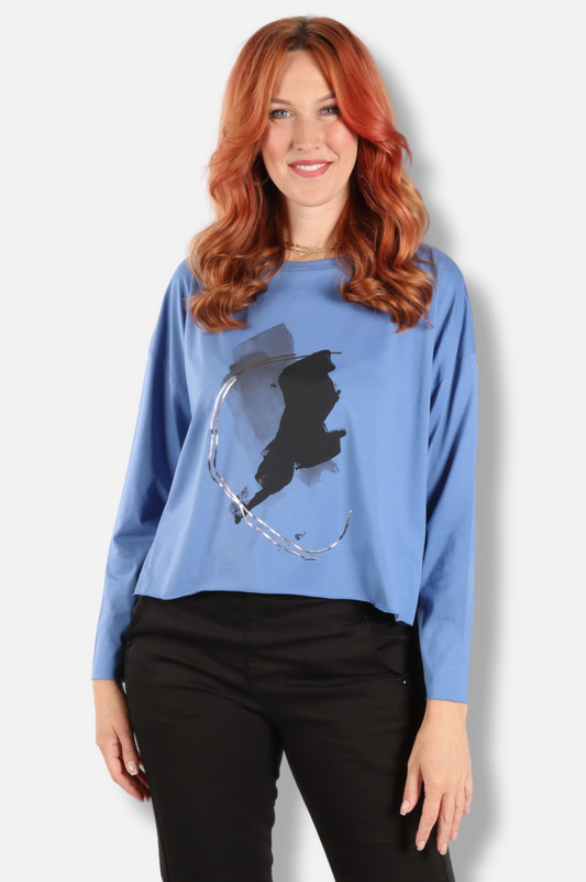 Mini Ink Blot Tee - Sapphire