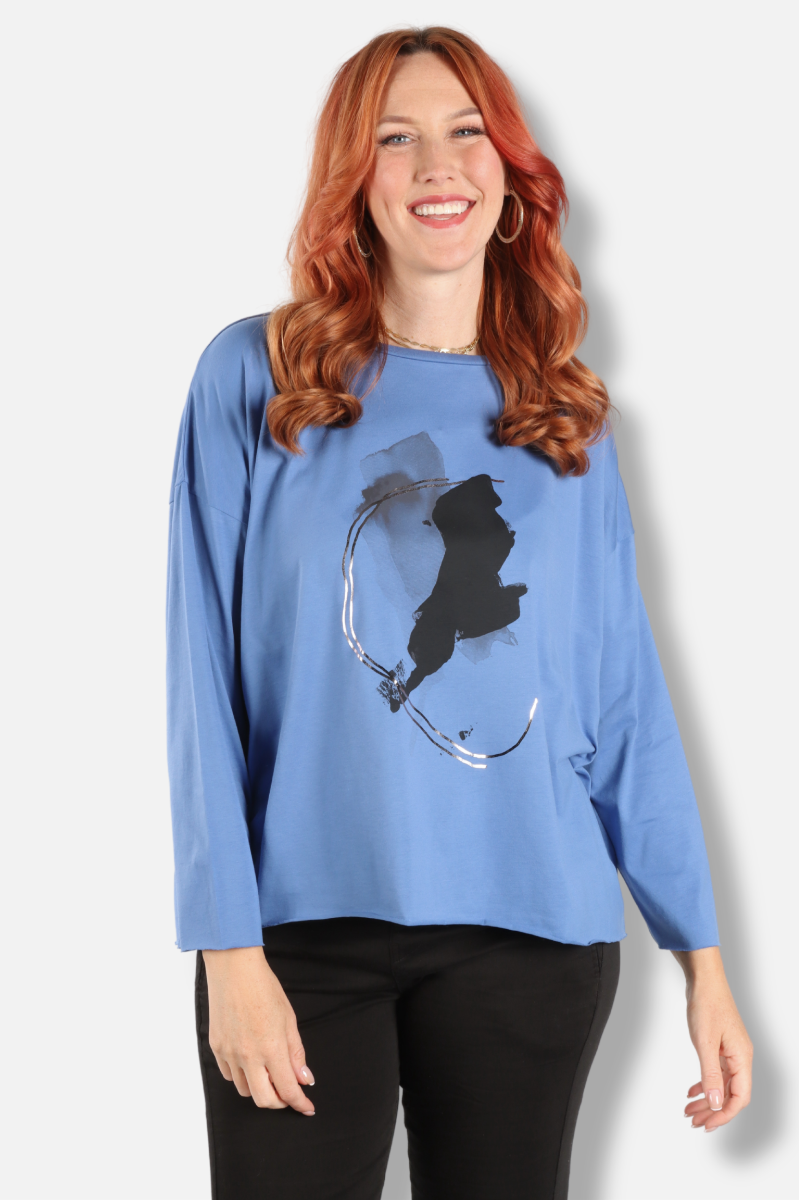 Ink Blot Tee - Sapphire