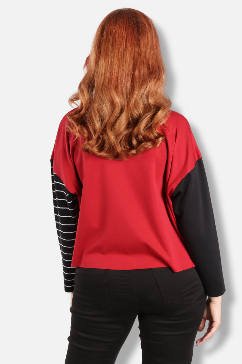Mini Mixed Up Boxy Tee - Ruby