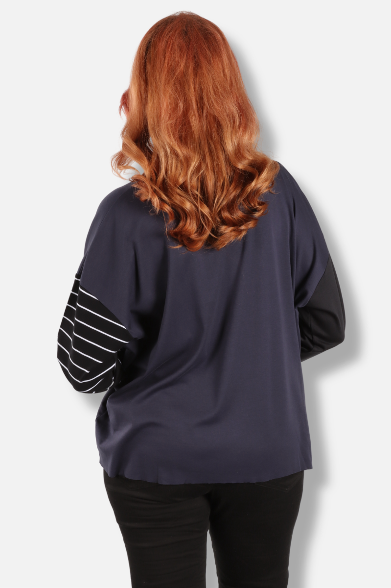 Mixed Up Boxy Tee - Midnight