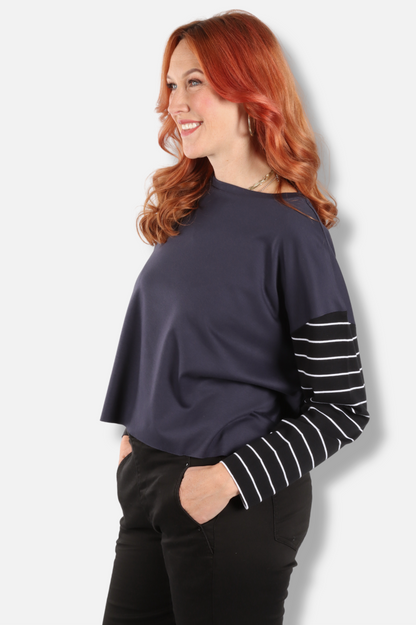 Mini Mixed Up Boxy Tee - Midnight