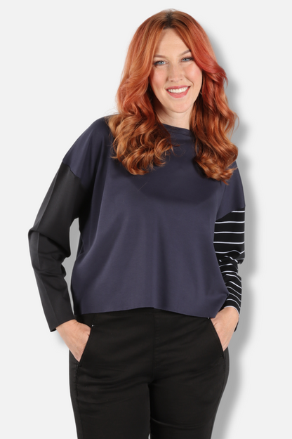 Mini Mixed Up Boxy Tee - Midnight