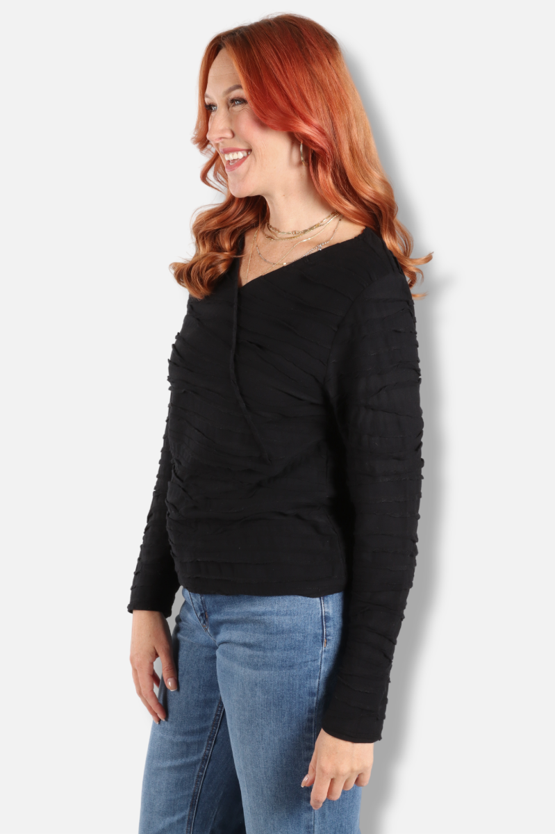 Skyline Wrap Top - Black