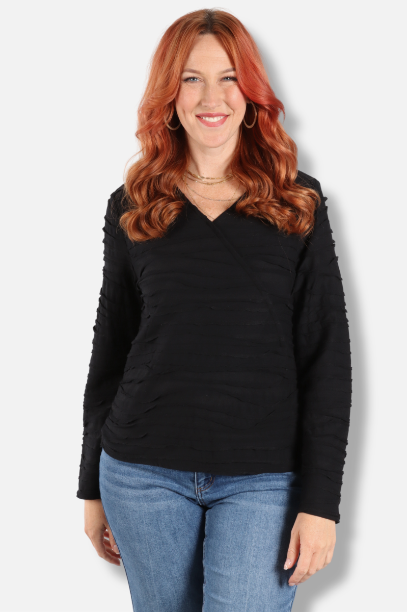 Skyline Wrap Top - Black
