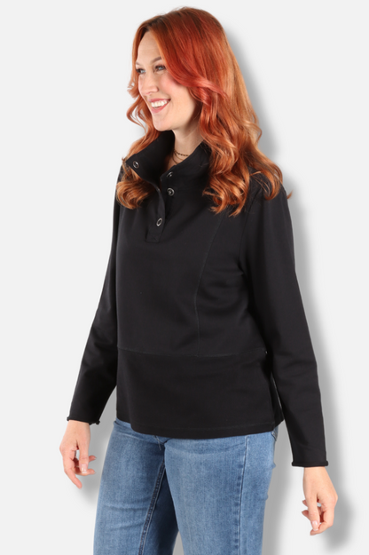Everyday Quarter Snap Pullover - Black 