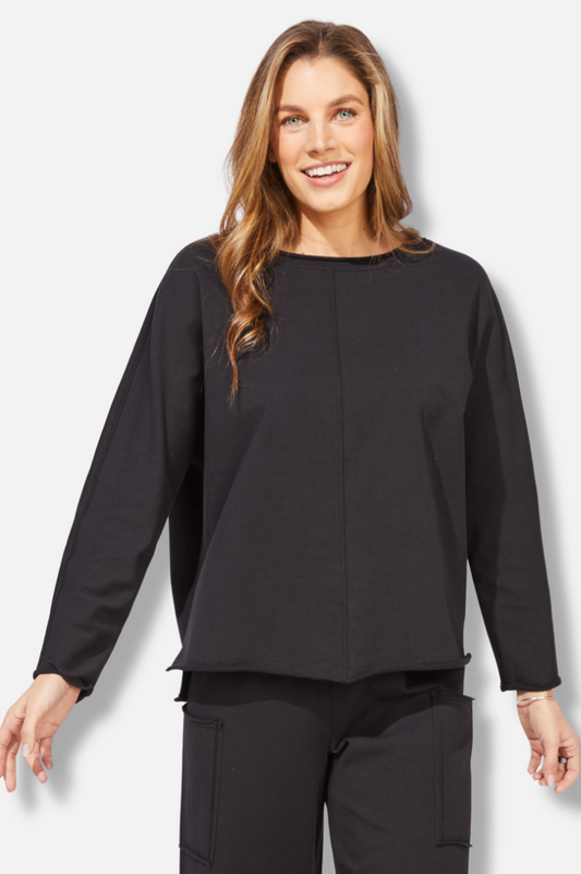 Relaxed Roll Neck Pullover - Black 