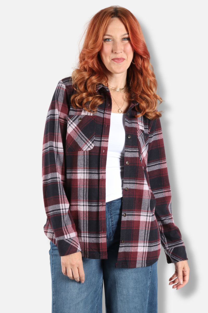 Flannel Shirt - Burgandy