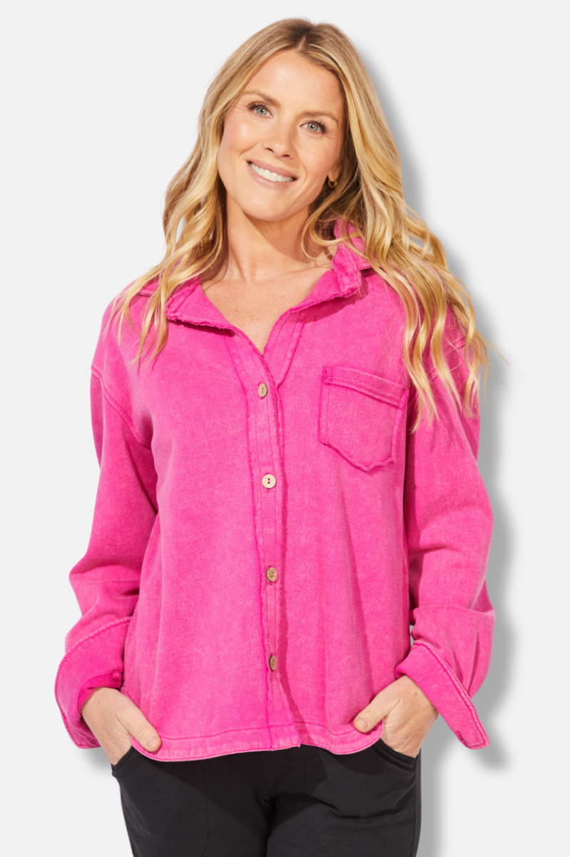 Anywhere Shacket - Fuchsia