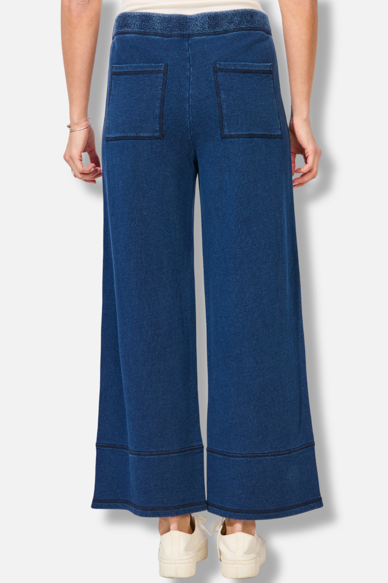 Cropped Wide Leg Pant - Medium Wash 