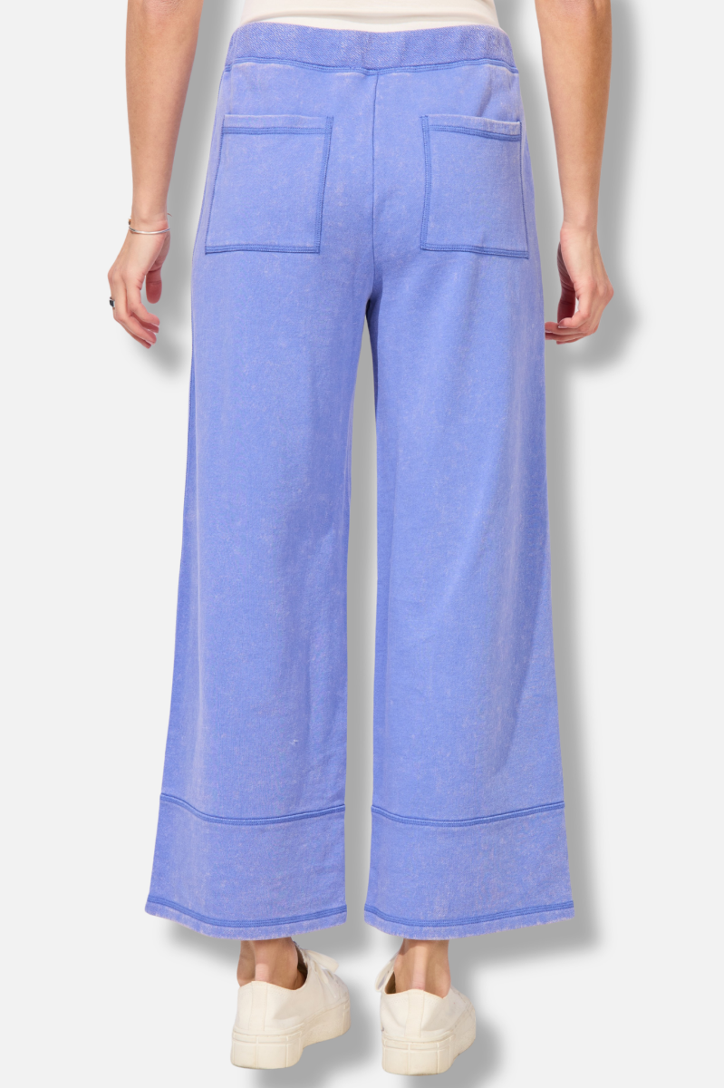 Cropped Wide Leg Pant - Baja Blue 