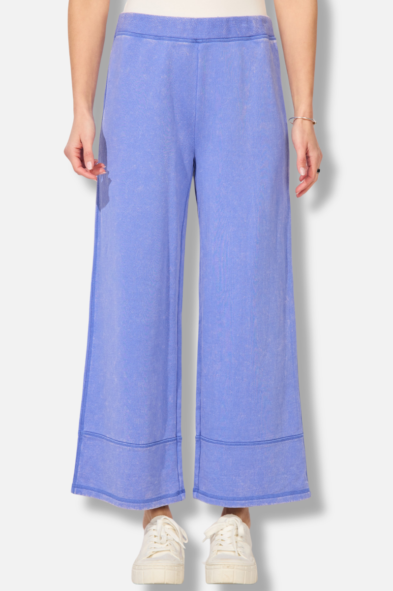 Cropped Wide Leg Pant - Baja Blue 
