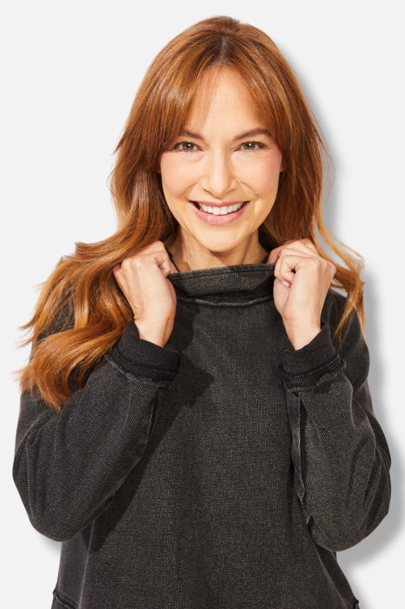 Mock Neck Sweater - Black 