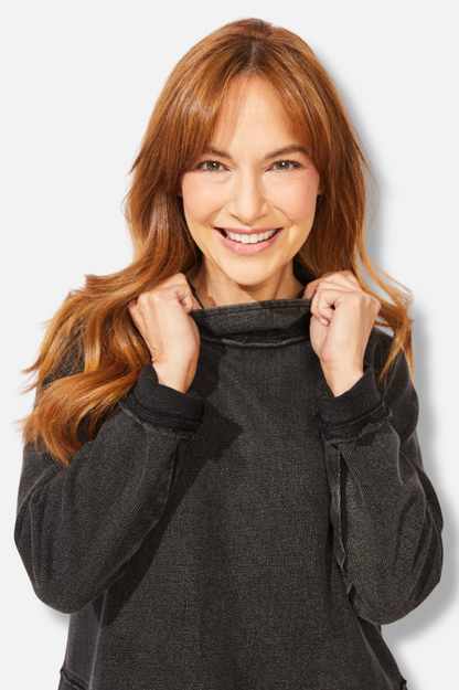 Mock Neck Sweater - Black 
