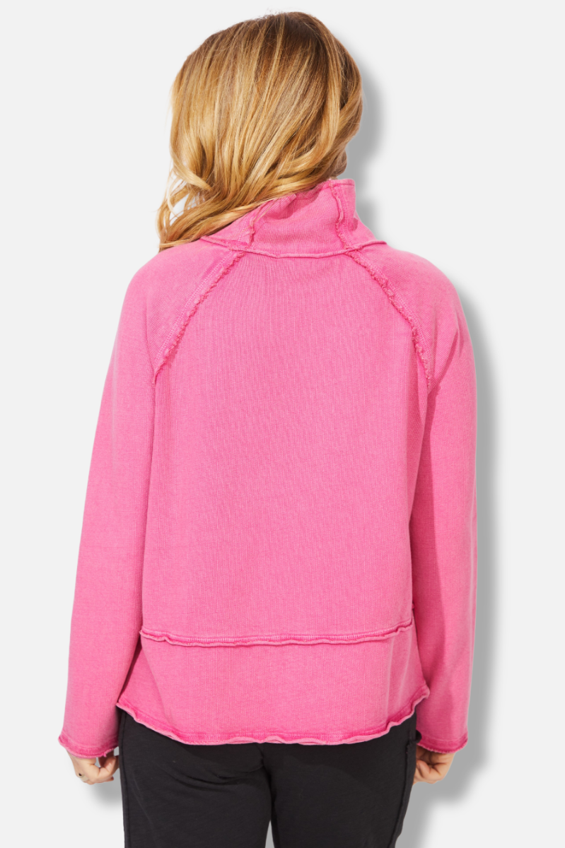 Mock Neck Sweater - Fuchsia