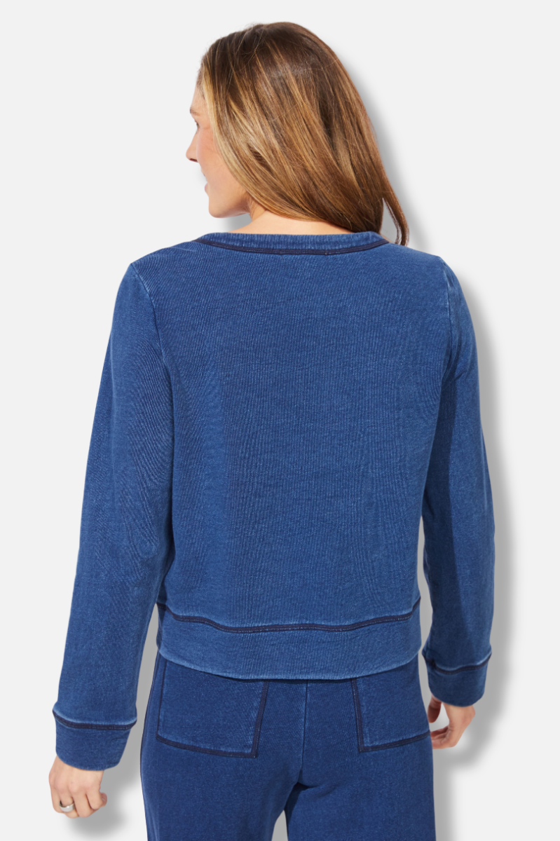 Cropped Cardi - Medium Wash 