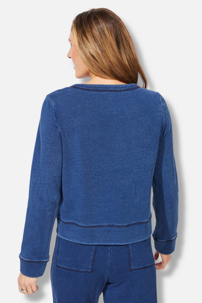 Cropped Cardi - Medium Wash 