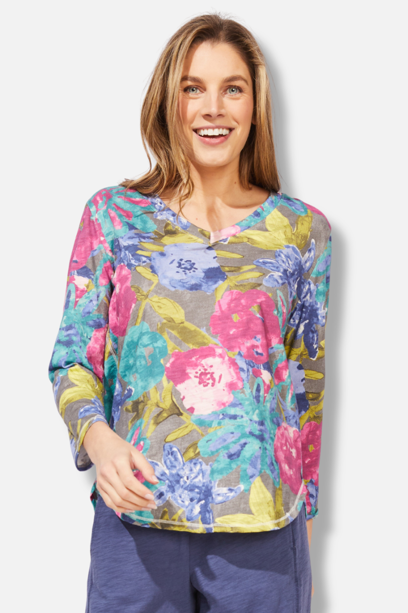 Hi Lo V Tee - Multi Color 