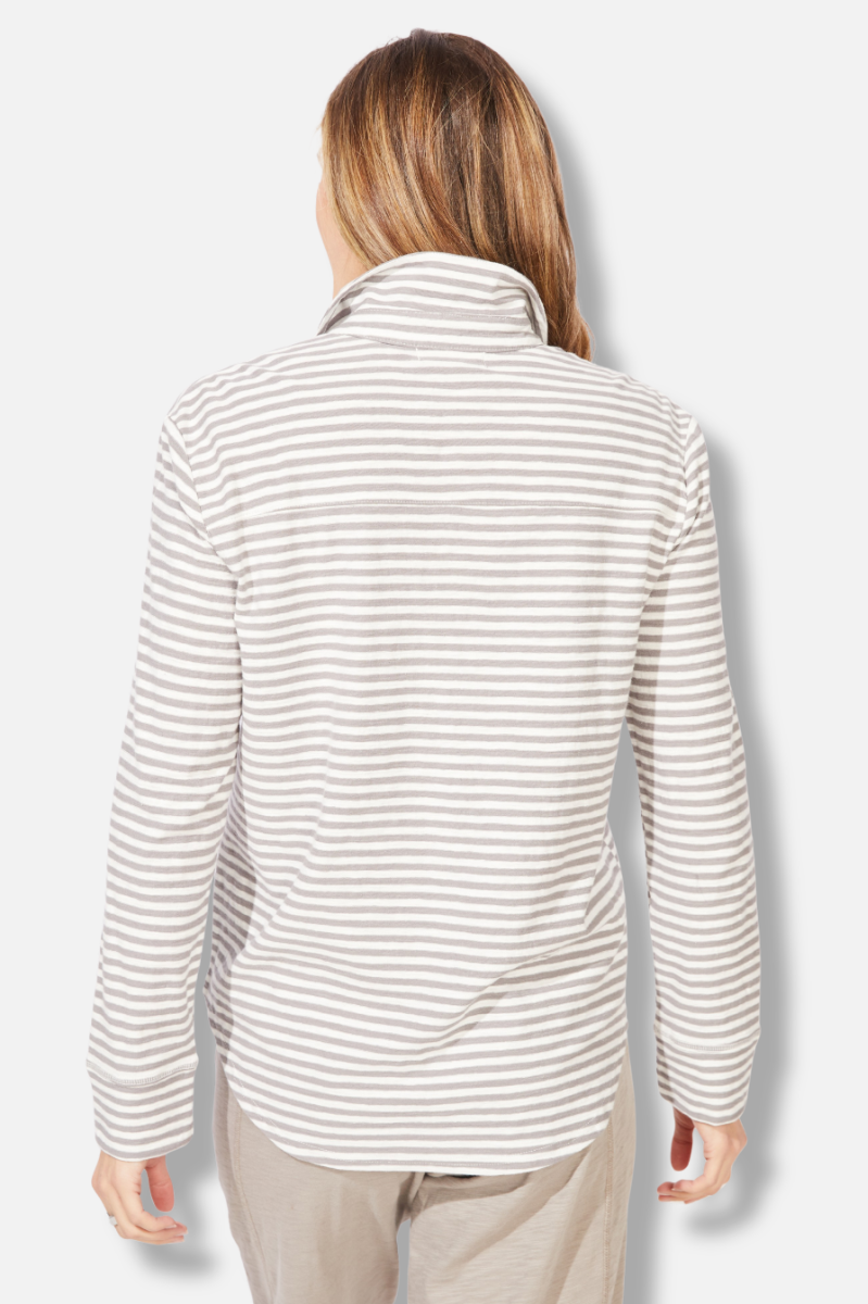Primo Split Neck Top - Pearl