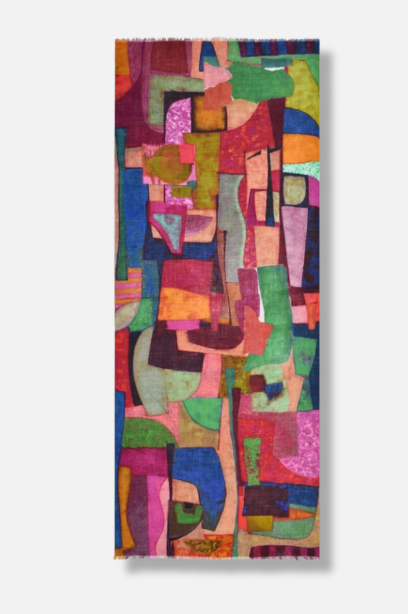 Novalee Abstract Geo Scarf - Pink 