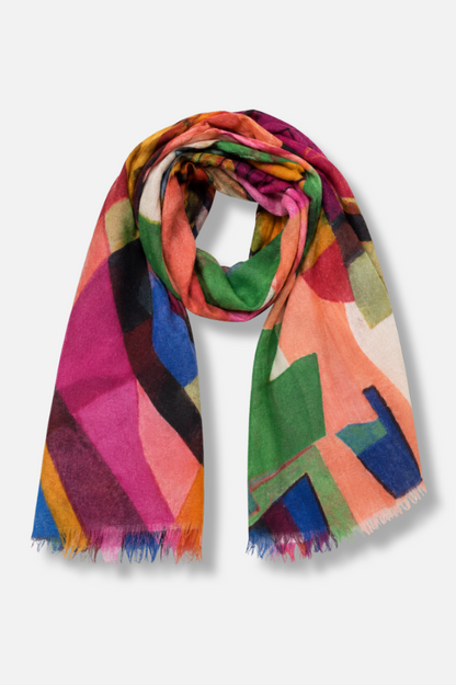 Novalee Abstract Geo Scarf - Pink 